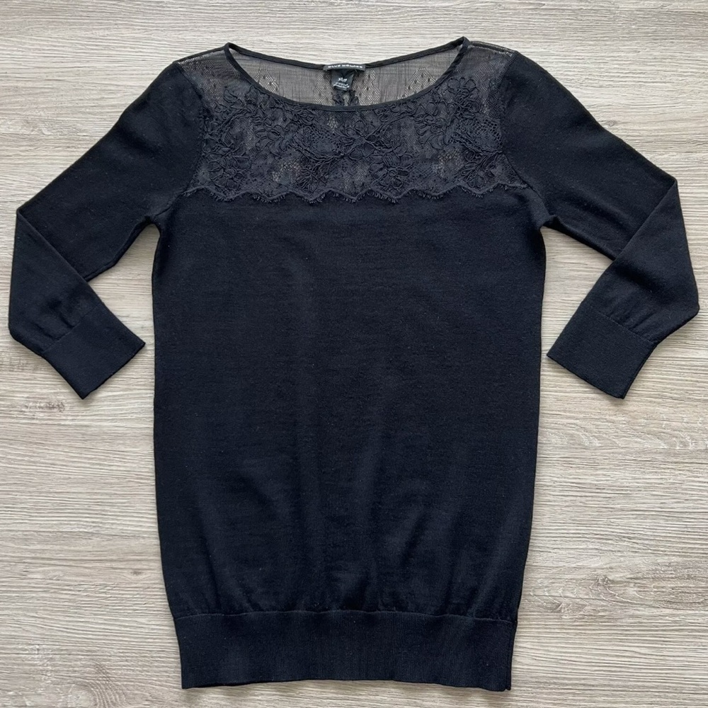 Club Monaco Lace 3/4 Sleeve Sweater